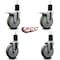 Service Caster 5'' Gray Poly Swivel 1-3/4'' Expanding Stem Caster Set 2 Total Lock Brakes, 4PK SCC-EXTTL20S514-PPUB-2-S-2-134 - alternate 3